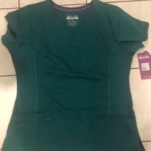 Hunter green scrub top